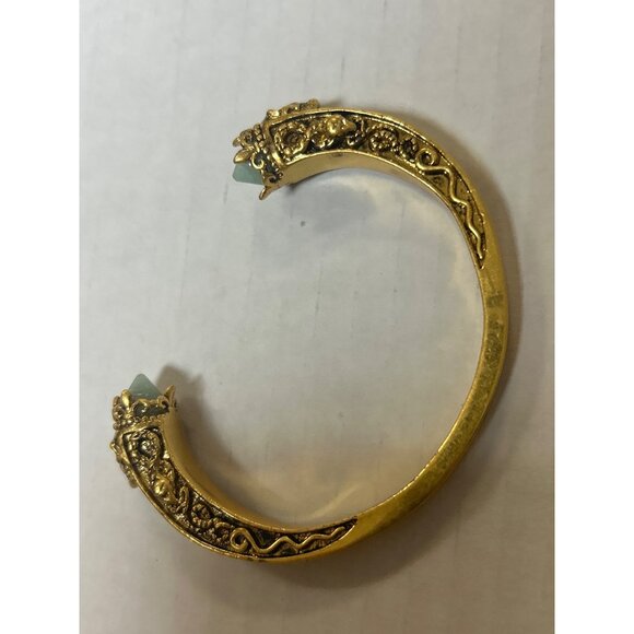 Alexander McQueen Gilt Jade Cuff Bracelet Gold - Picture 5 of 5